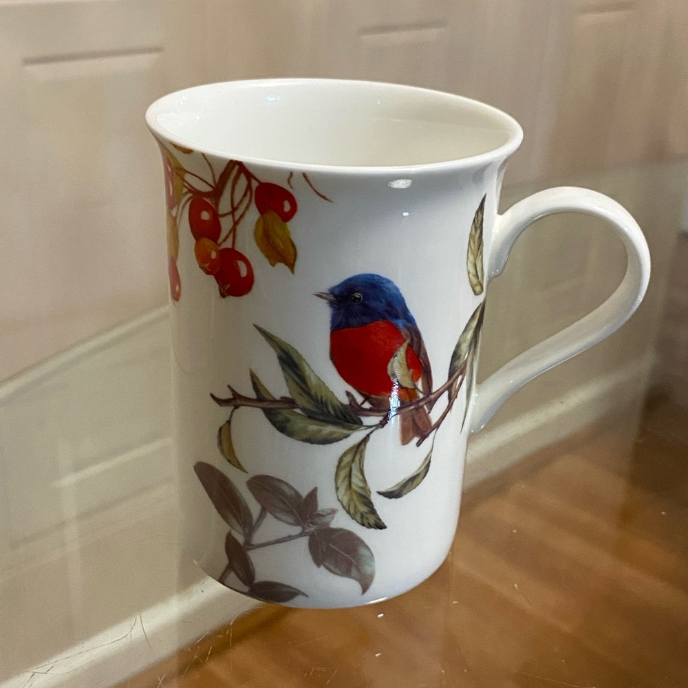 - Stechcol Gracie Bone Floral/Bird China Tea/ Coffee Mug NEW